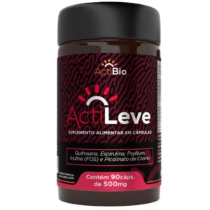 ActiLeve ActiBio 90 Cápsulas 500mg | Quitosana, Psyllium, Espirulina, Inulina FOS e Picolinato de Cromo