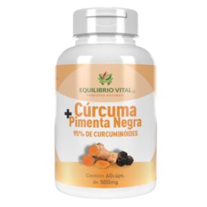 Cúrcuma + Pimenta Negra 95% Curcuminoides 500mg 60 Cápsulas | Equilíbrio Vital – Suplemento Natural