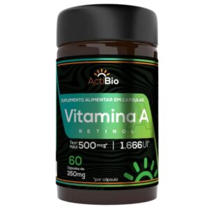 Vitamina A Retinol 500mcg (1.666 UI) 60 Cápsulas | ActiBio