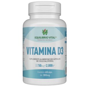 Vitamina D3 2.000 UI (50mcg) 60 Cápsulas | Colecalciferol Equilíbrio Vital