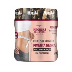 Creme para Massagem Pimenta Negra Fitness 200g | Ativa a Microcirculação – Rhenuks Cosméticos