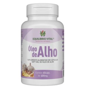 Óleo de Alho 400mg 60 Cápsulas Softgel Equilíbrio Vital | Suplemento Alimentar Natural para Imunidade e Saúde Cardiovascular