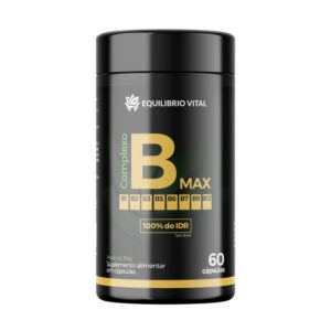 Complexo B Max 60 Cápsulas Equilíbrio Vital | Suplemento Alimentar com Vitaminas B1, B2, B3, B5, B6, B7, B9 e B12 para Energia e Metabolismo