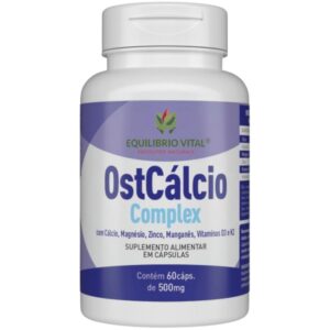 OstCálcio Complex 500mg com Cálcio, Magnésio, Zinco, Manganês, Vitamina D3 e Vitamina K2