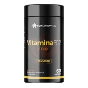 Vitamina B12 Max 9,94mcg 60 Cápsulas Equilíbrio Vital | Suplemento Alimentar para Energia, Sistema Nervoso e Formação das Células Vermelhas