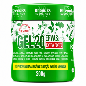 Gel Massageador 20 Ervas Rhenuks 200g – Alívio, Relaxamento e Conforto Muscular
