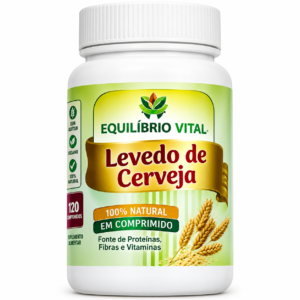 Levedo de Cerveja 120 Comprimidos Equilíbrio Vital – Fonte de Proteínas, Fibras e Vitaminas